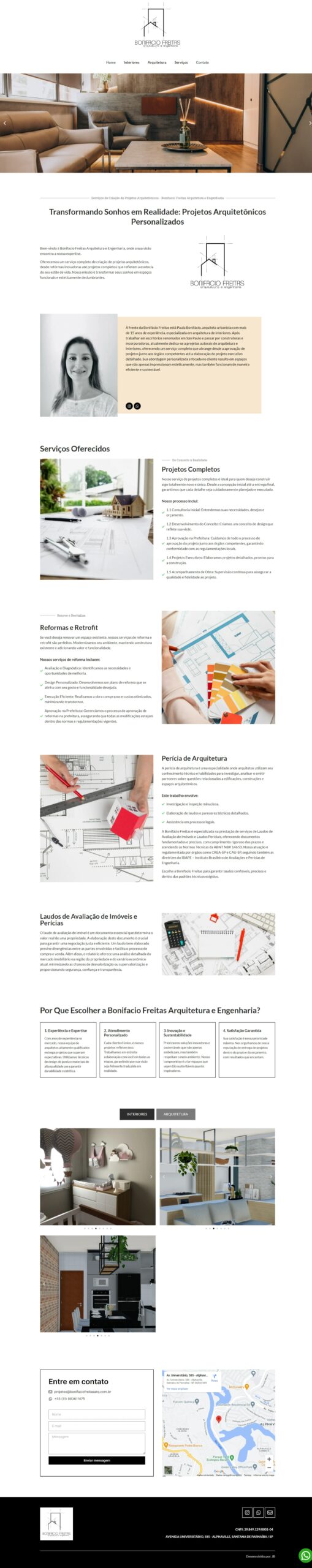 Criação de site para empresa de engenharia e arquitetura