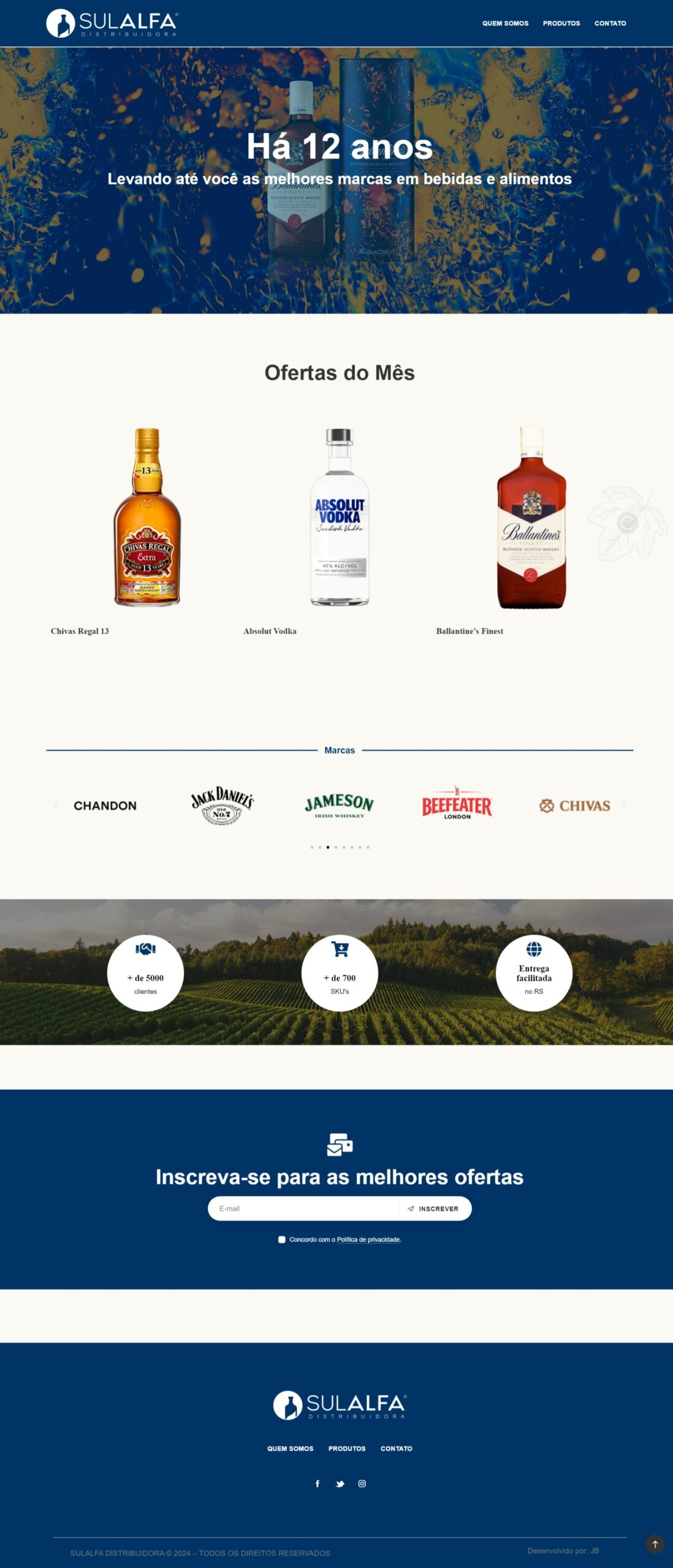Criação de loja para distribuidora de bebidas