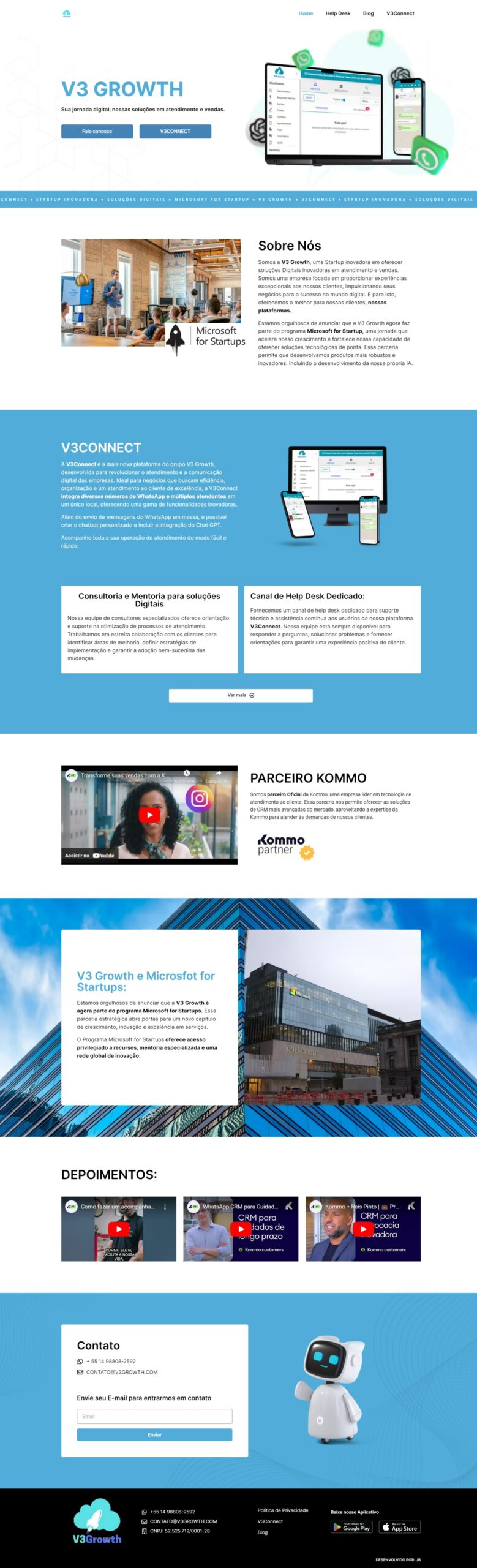 Criação de site para startup